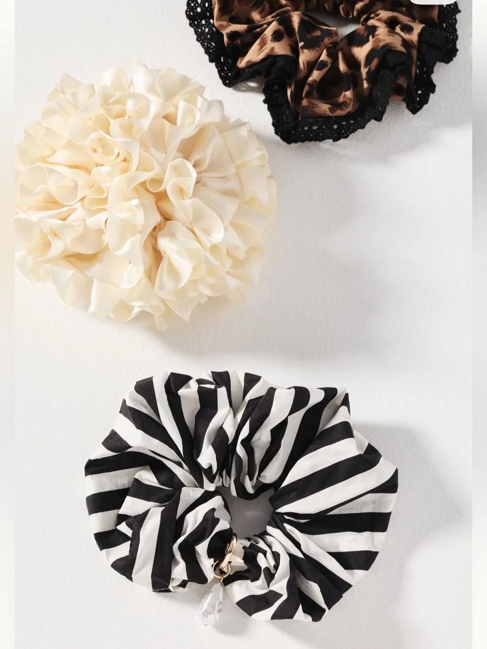 Anthropologie Textured Scrunchies, Set of 3